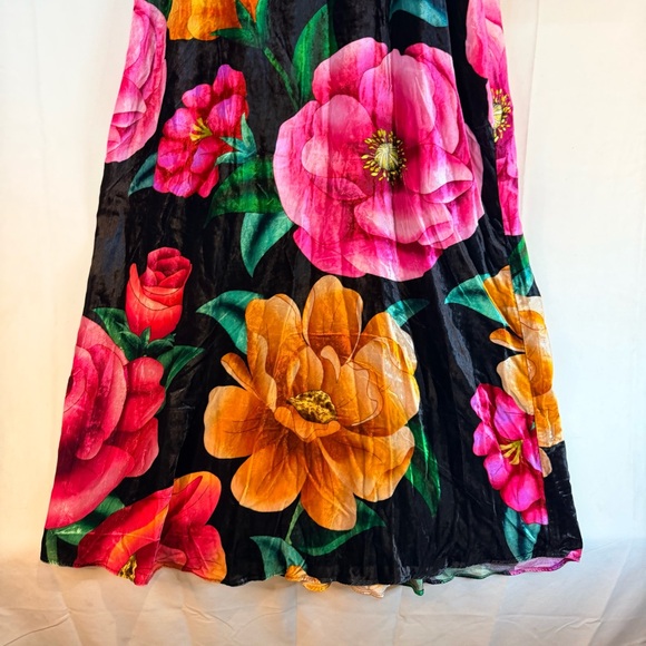 FARM RIO ANTHROPOLOGIE Women’s Size L Dress Maxi Velvet Velour Floral NWT - Picture 13 of 16